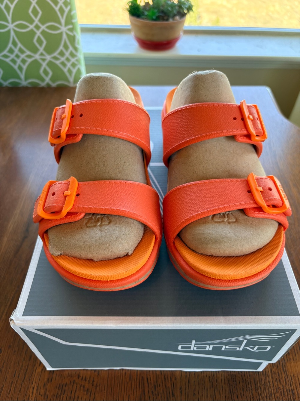 Dansko Vibrant Orange Sandals
